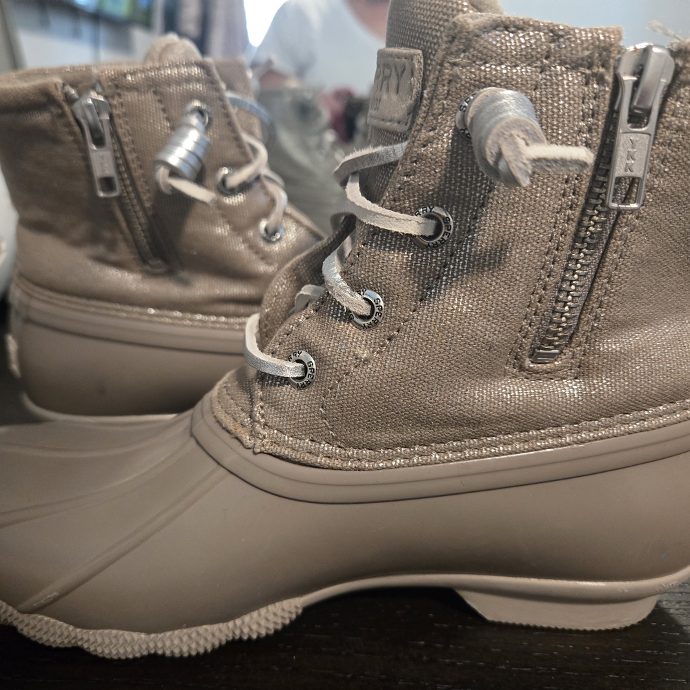 Sperry Taupe Lace-Up Boots